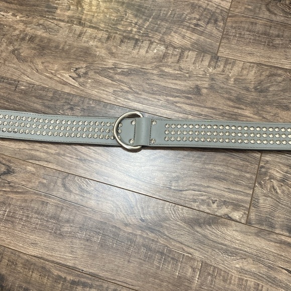 Bond & Co. Studded leather collar for big dogs xxl Gray with silver buckle - Picture 3 of 7